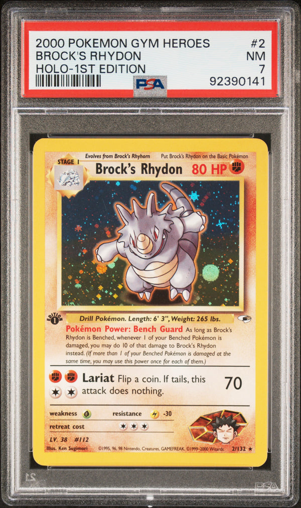 BROCK'S RHYDON HOLO-1ST EDITION PSA 7